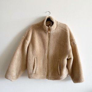 Alo Yoga Fleece Sherpa Jacket in Camel